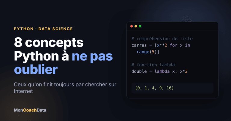 Python et Data Science : 8 concepts à ne pas oublier couverture 8 concepts python