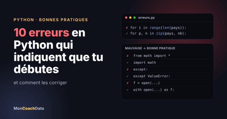 10 erreurs en Python qui indiquent que tu débutes couverture 10 erreurs python