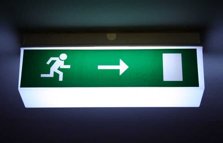 Dark Exit Sign With Vibrant Light